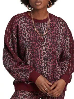 Adidas originals by Alexander Wang  leopard print cotton sweatshirt XL